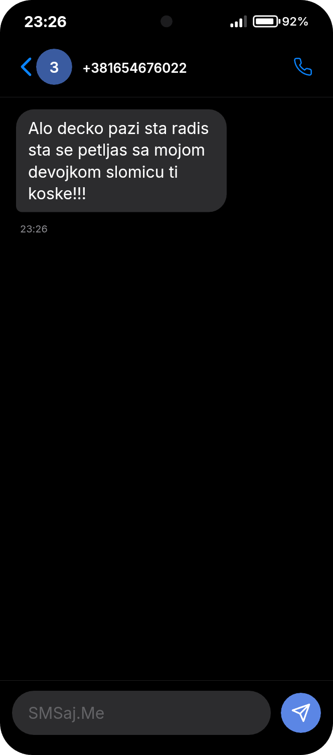 SMS razgovor - +381654676022