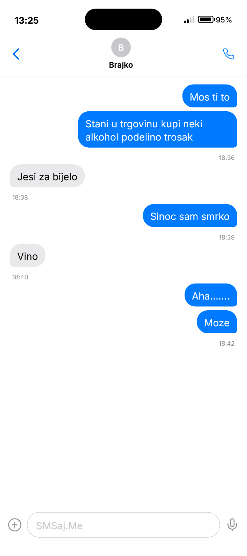 SMS razgovor - Brajko
