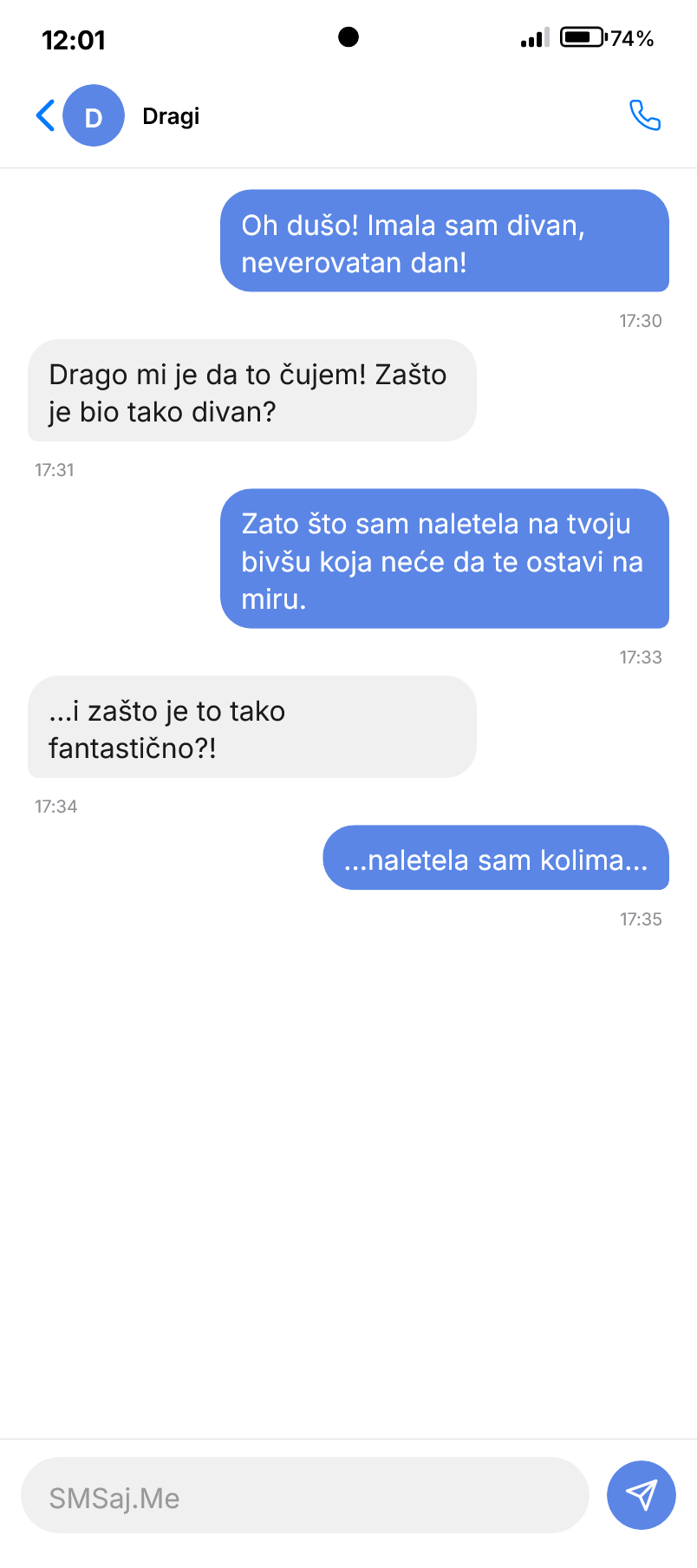 SMS razgovor - Dragi