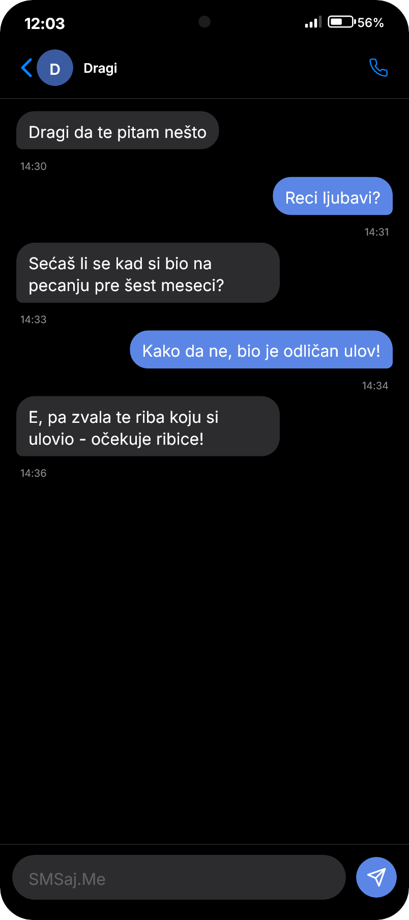 SMS razgovor - Dragi