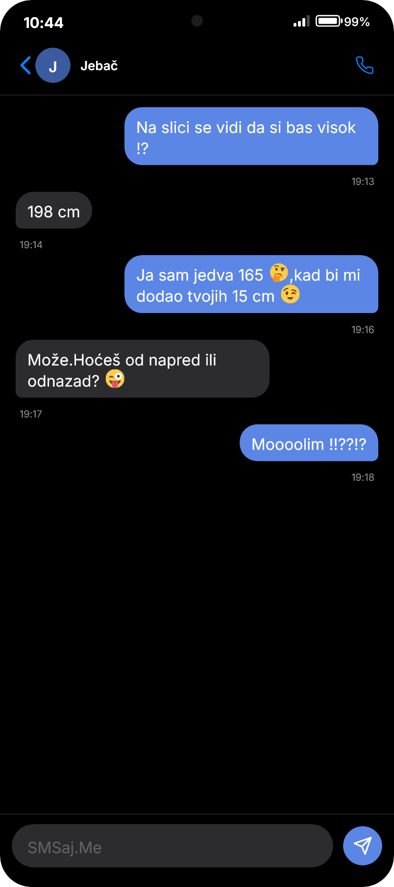SMS razgovor - Jebač