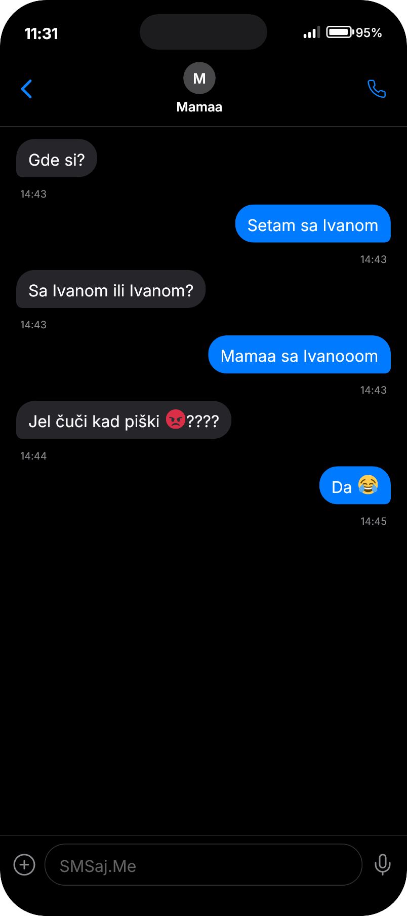SMS razgovor - Mamaa