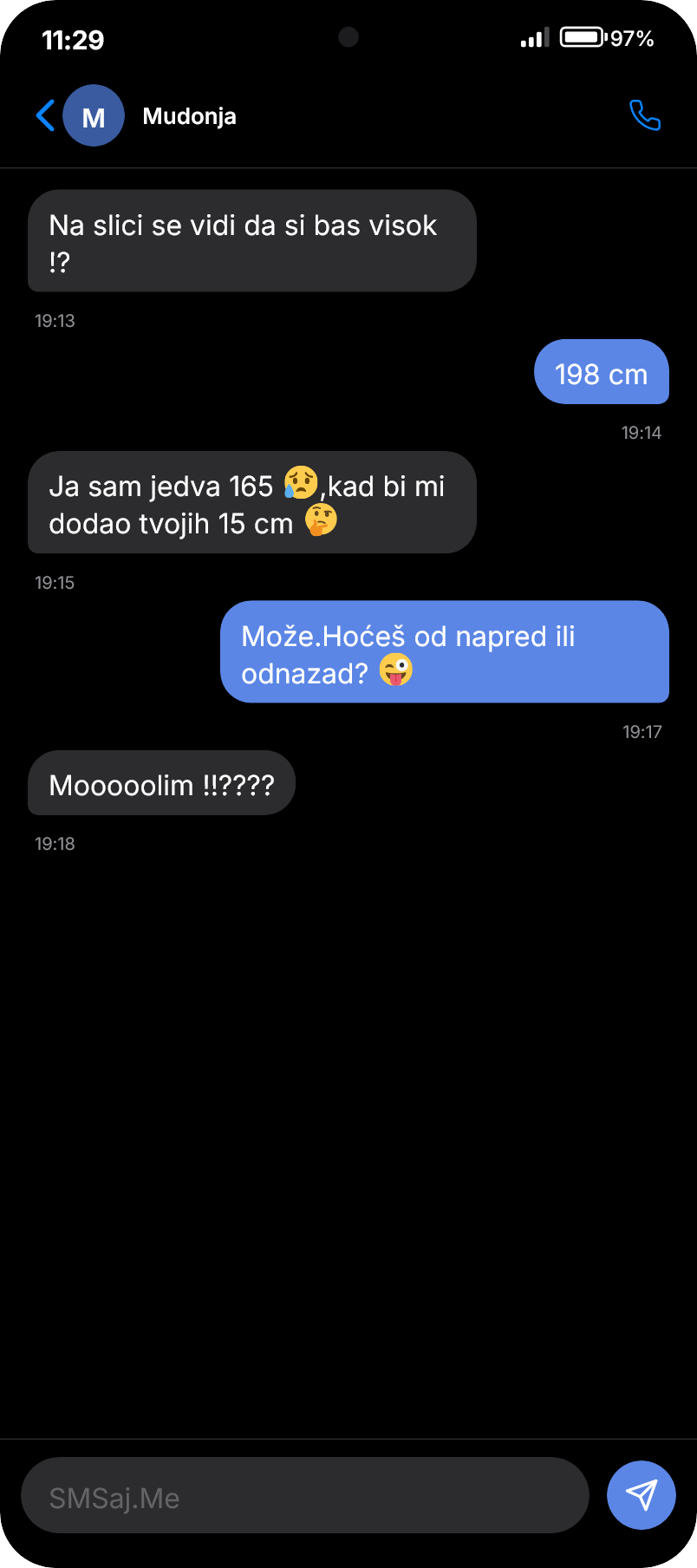 SMS razgovor - Mudonja