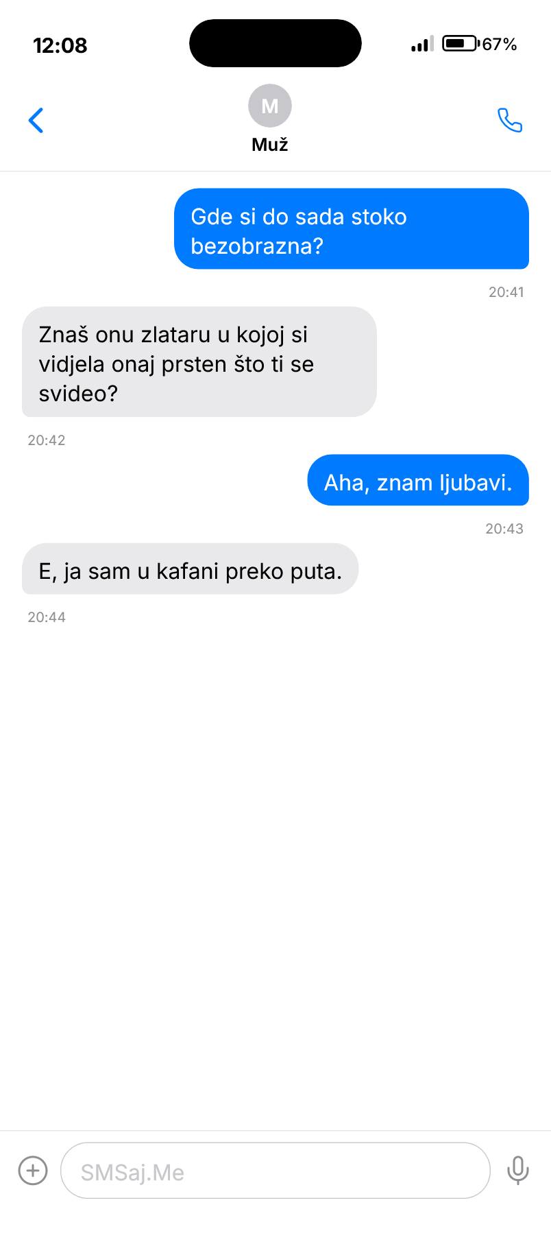 SMS razgovor - Muž