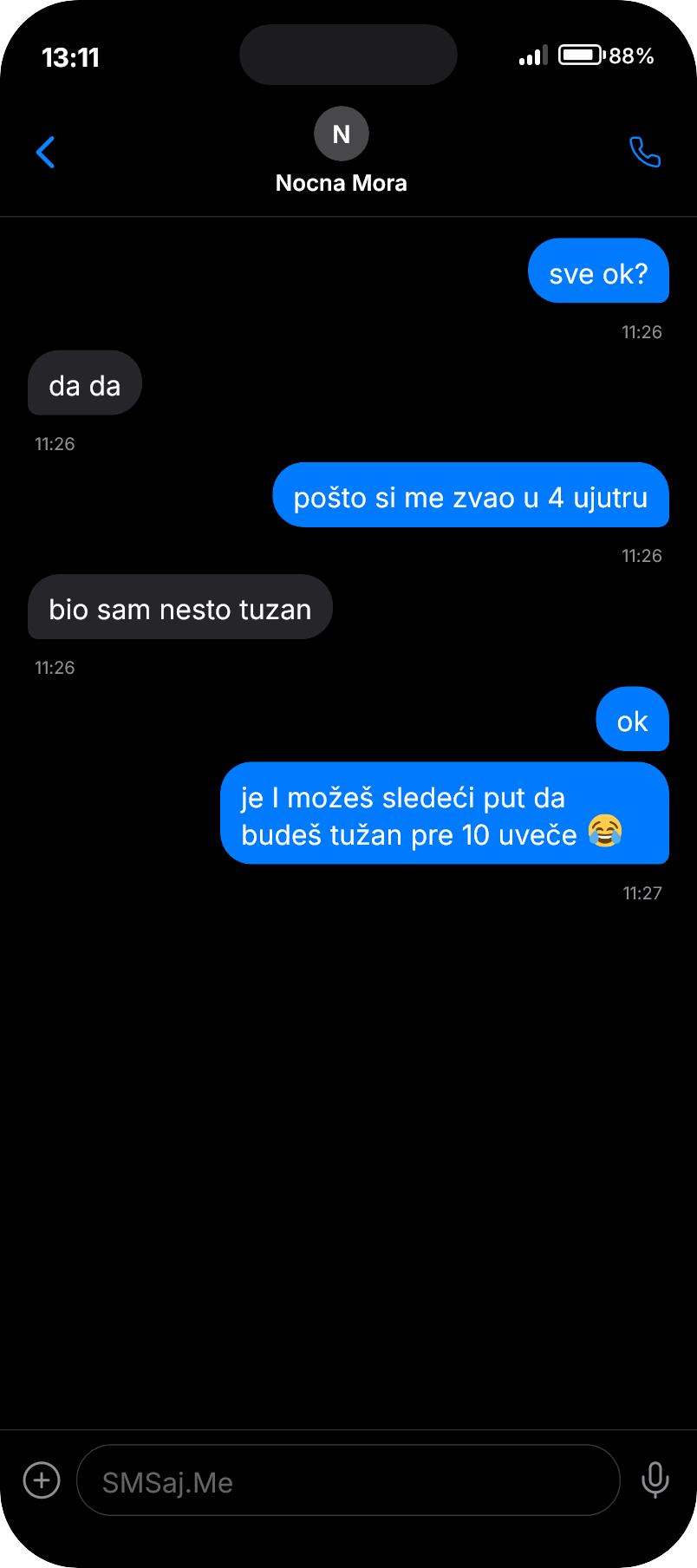 SMS razgovor - Nocna Mora