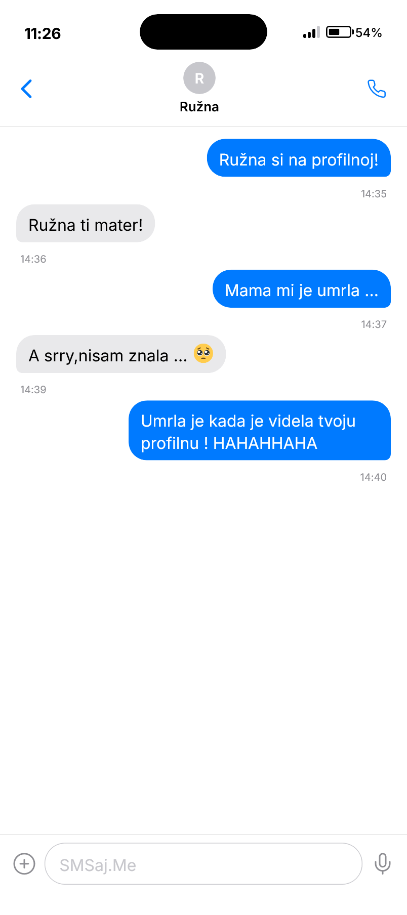 SMS razgovor - Ružna