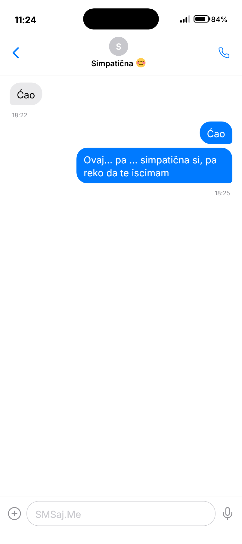 SMS razgovor - Simpatična :)