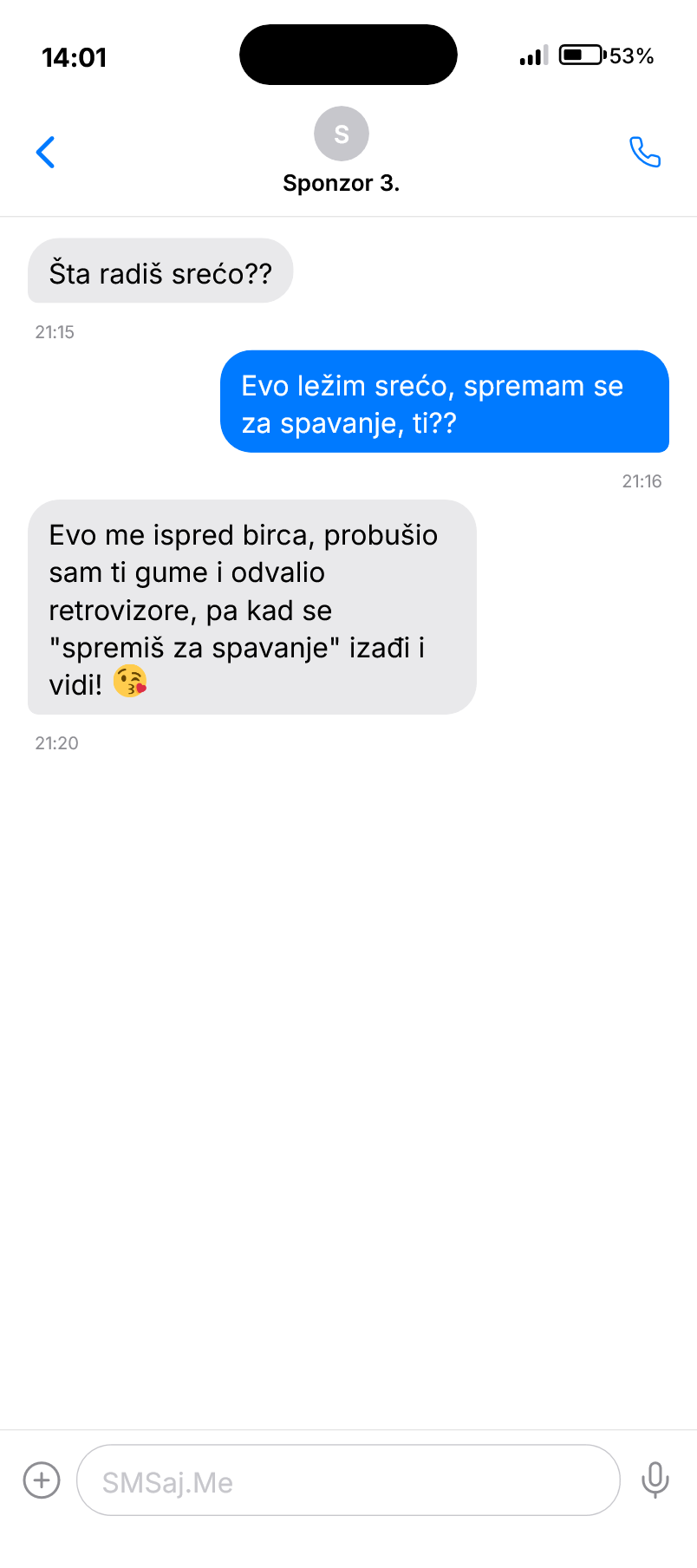 SMS razgovor - Sponzor 3.