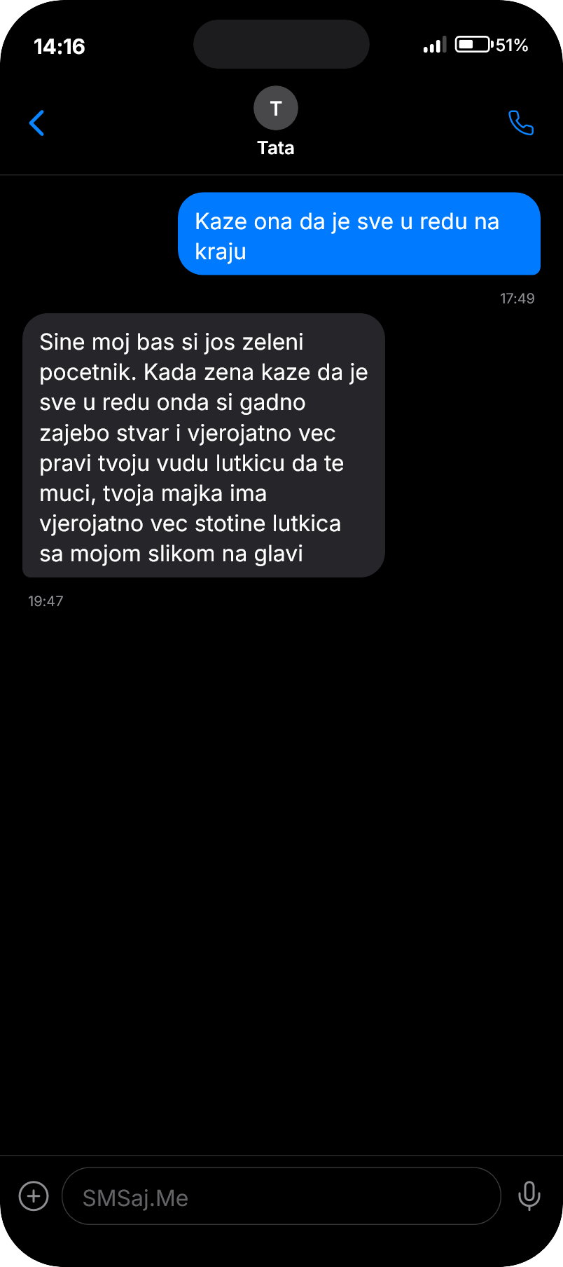 SMS razgovor - Tata