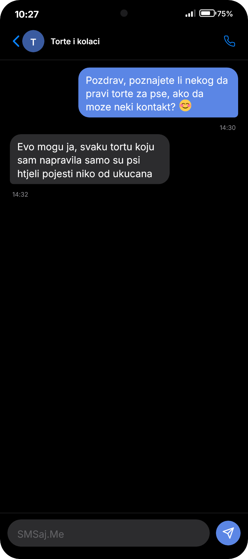 SMS razgovor - Torte i kolaci