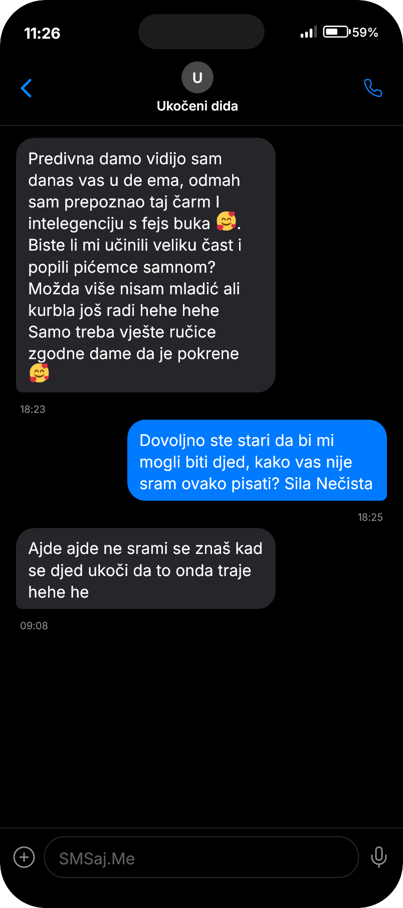 SMS razgovor - Ukočeni dida